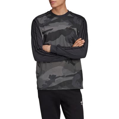 Adidas Originals Long Sleeve Camo T-Shirt, Grey