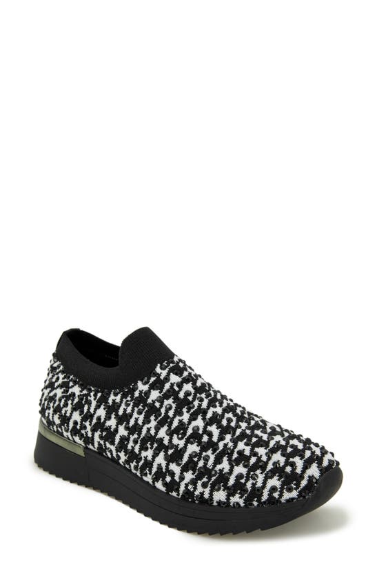 Reaction Kenneth Cole Cameron Embellished Jewel Platform Sneaker In Houndstooth