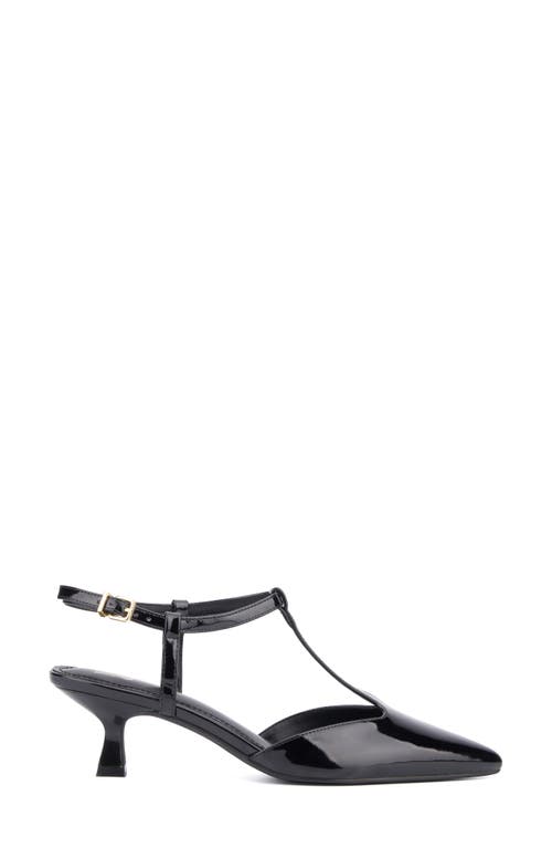 New York And Company Vina T-strap Pump In Black Patent
