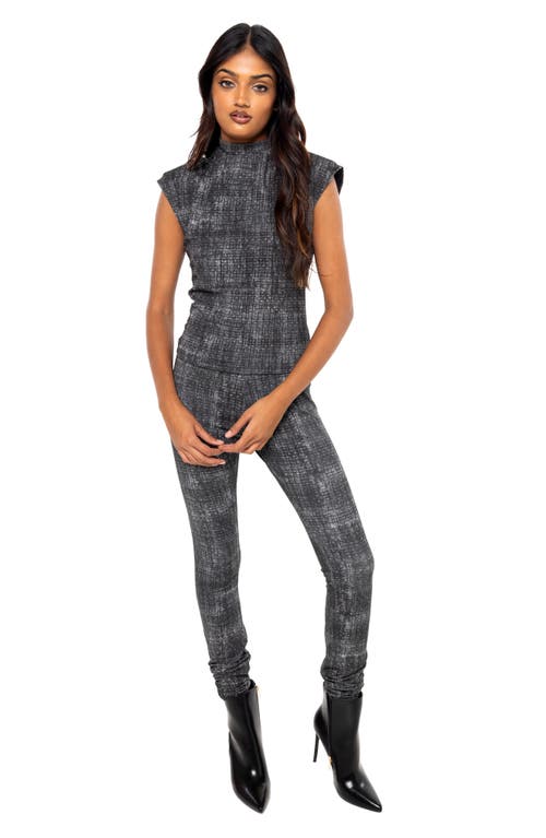 Dai Moda Knit Turtleneck Top In Charcoal