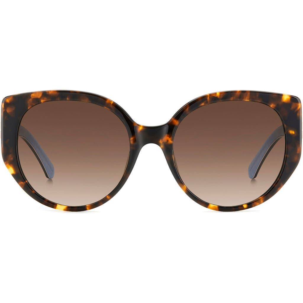 Kate Spade New York Seraphina 55mm Gradient Round Sunglasses In Havana/brown Gradient