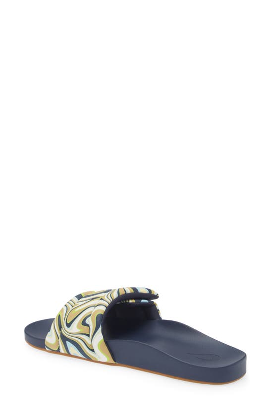Olukai Sunbeam Slide Sandal In Deepest Depths / Swirl