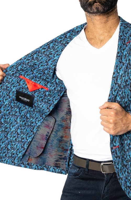 Shop Maceoo Descartes Unconstructed Liquid Paisley Blue Blazer