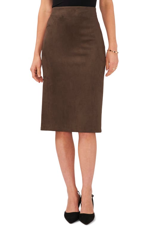 Vince Camuto Faux Suede Pencil Skirt in Rich Black
