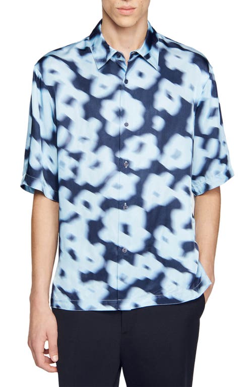 sandro Floral Oversize Button-Up Shirt at Nordstrom,