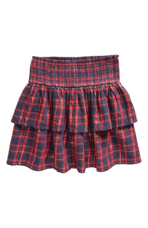 Kids' Tartan Smocked Tiered Skirt (Big Kid)