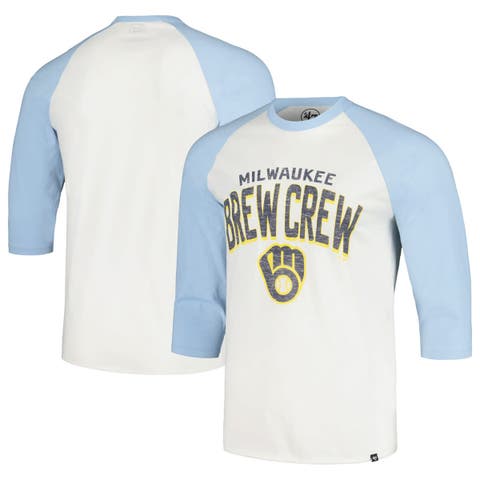 Men's '47 Cream Kansas City Royals City Connect Crescent Franklin Raglan  Three-Quarter Sleeve T-Shirt