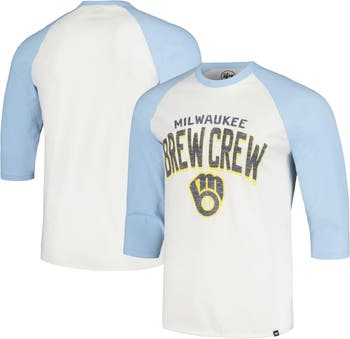 Men's '47 Cream Chicago Cubs City Connect Crescent Franklin Raglan Three-Quarter Sleeve T-Shirt
