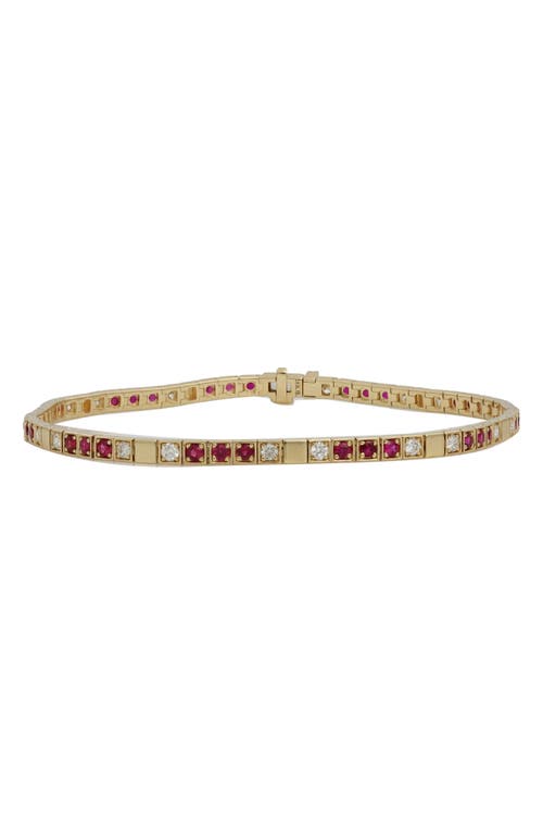 Shop Bony Levy El Mar Ruby & Diamond Tennis Bracelet In 18k Yellow Gold/ruby/diamond