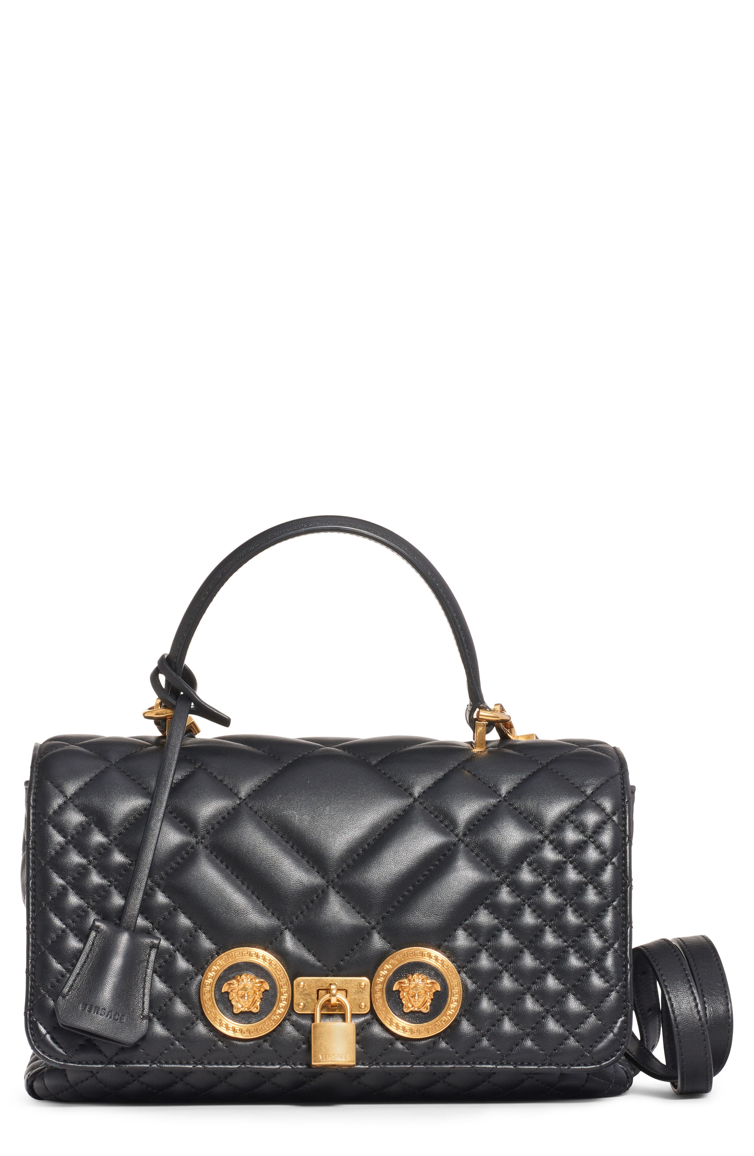 Versace Medium Icon Quilted Leather Top Handle Bag Nordstrom