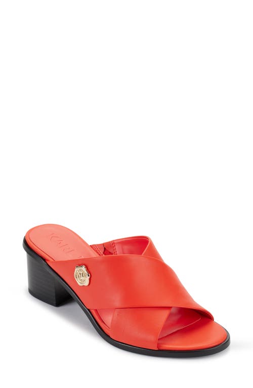 Shop Karl Lagerfeld Paris Henryk Criscross Slide Sandal In Vermillon