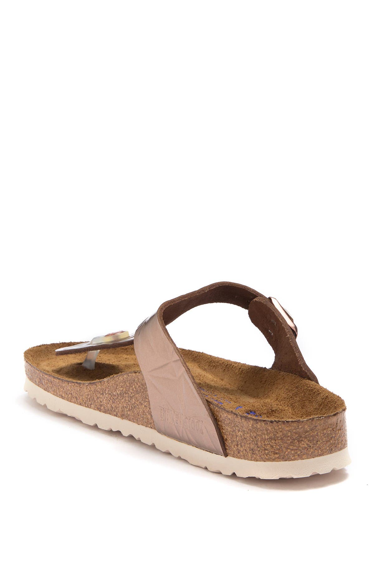 nordstrom rack birkenstock sandals on Birkenstock Gizeh Soft Footbed Slip On Geo Metallic Sandal Discontinued Nordstrom Rack
