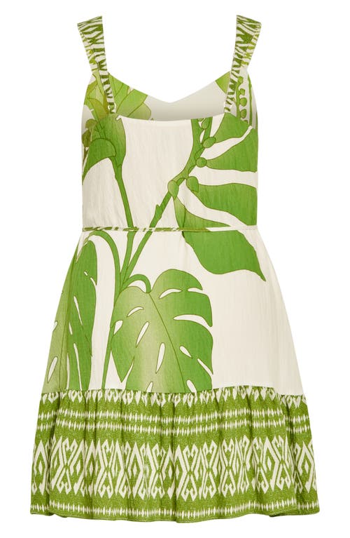 Shop City Chic Peta Floral Border Print Sleeveless Dress In Opulent Oasis