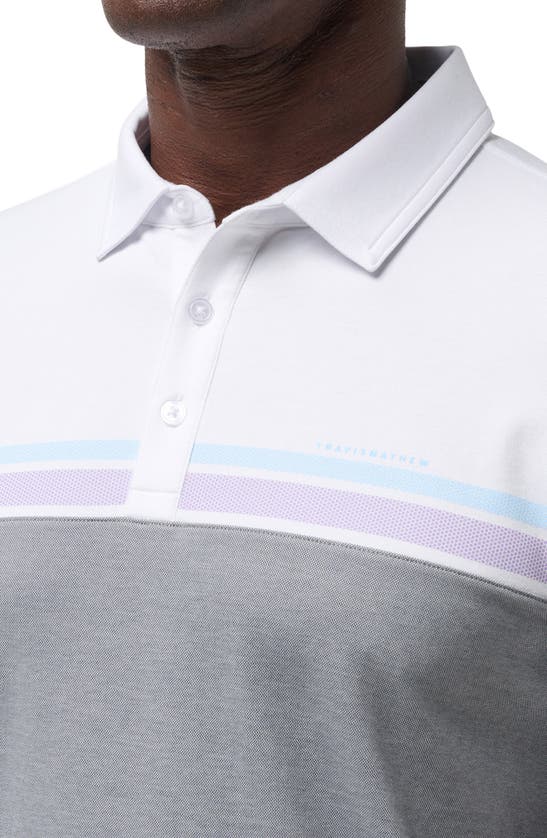 Shop Travismathew First Timer Stripe Colorblock Polo In White