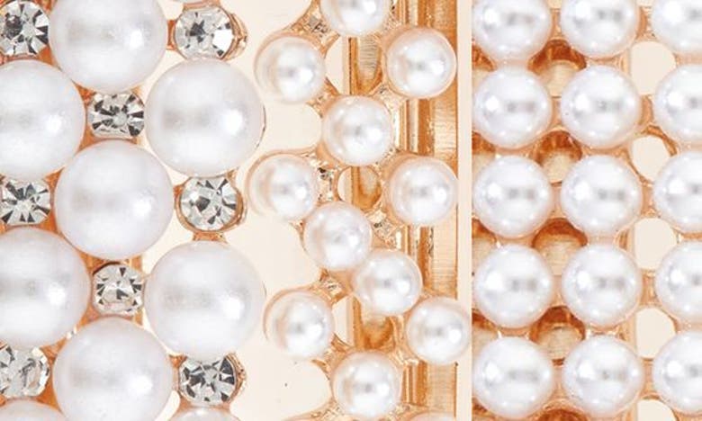 Shop Tasha Assorted 3-pack Imitation Pearl Hair Clips In Gold