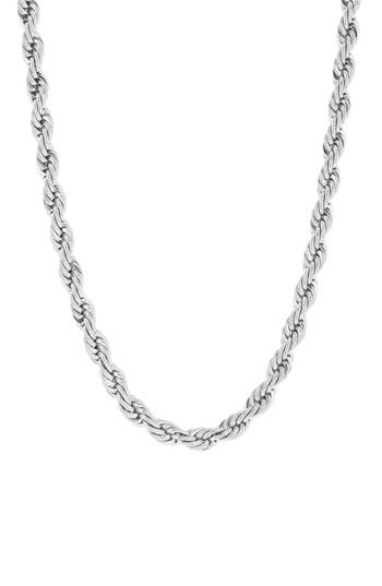 Blackjack Rope Chain Necklace In Silver
