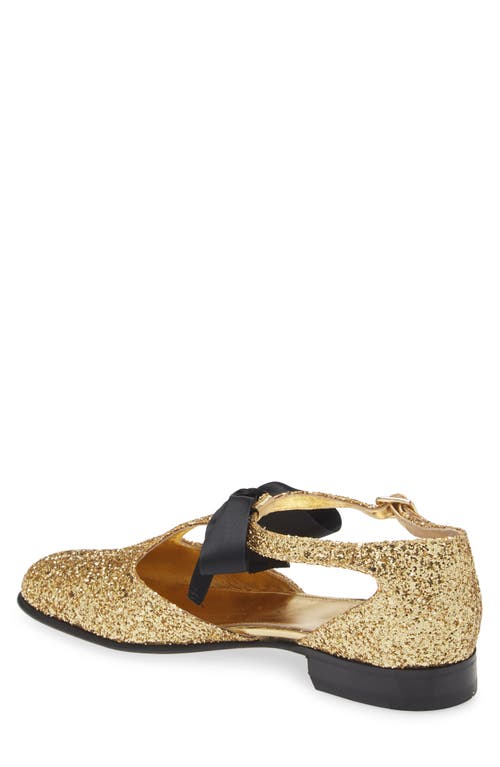 Shop Bode Glitter Theater T-strap Flat In Gold Metallic