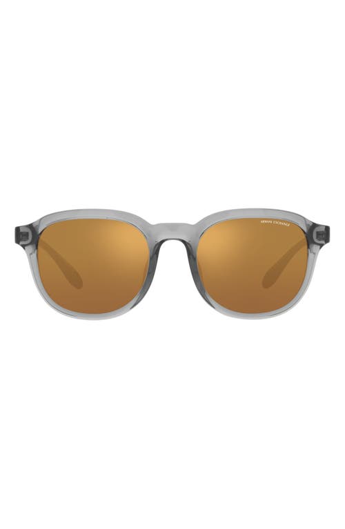 54mm Mirrored Round Sunglasses in Grey