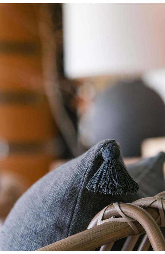 Pom Pom At Home Montauk Tassel Accent Pillow In Charcoal