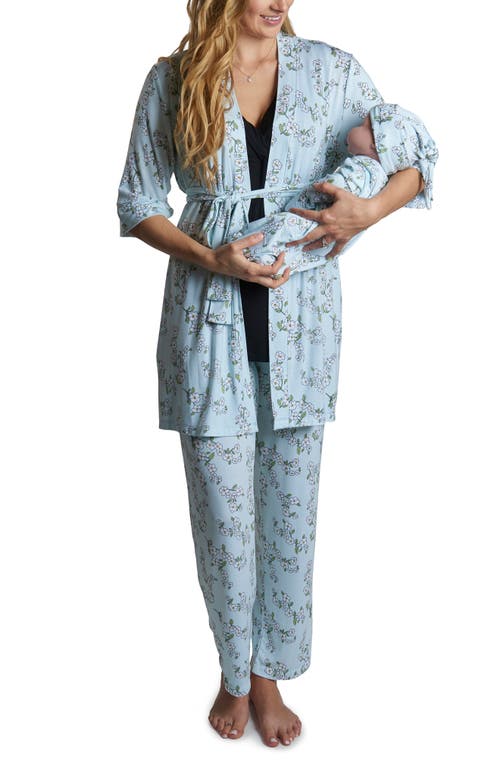 Analise During & After 5-Piece Maternity/Nursing Sleep Set in Babys Breath