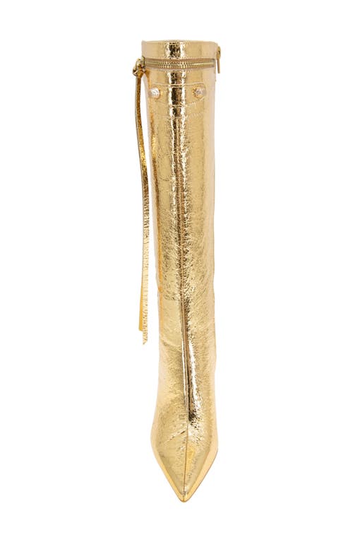 Shop Bcbg Irina Pointed Toe Knee High Boot In Gold