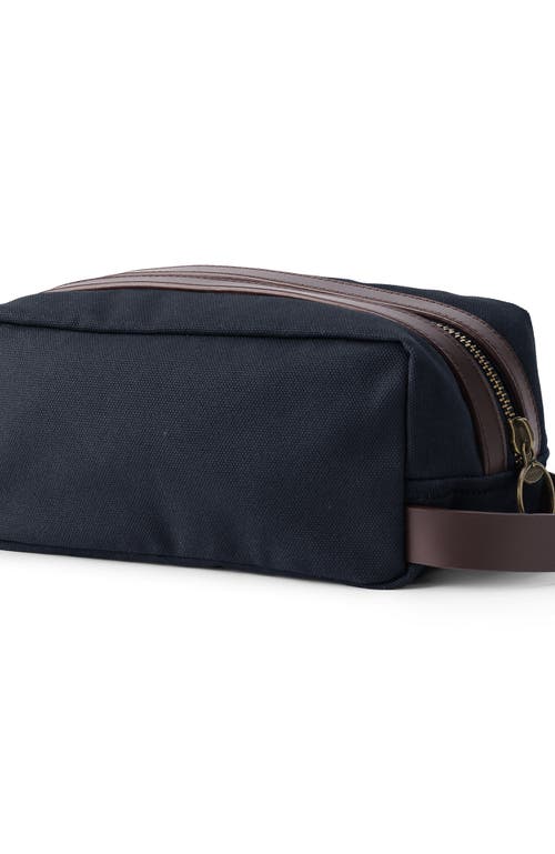 Shop Lands' End Waxed Canvas Travel Dopp Kit Toiletry Bag In Classic Navy