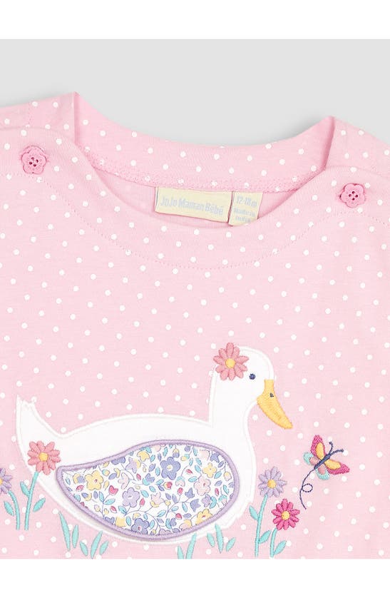 Shop Jojo Maman Bébé Duck Appliqué T-shirt & Leggings Set In Pink