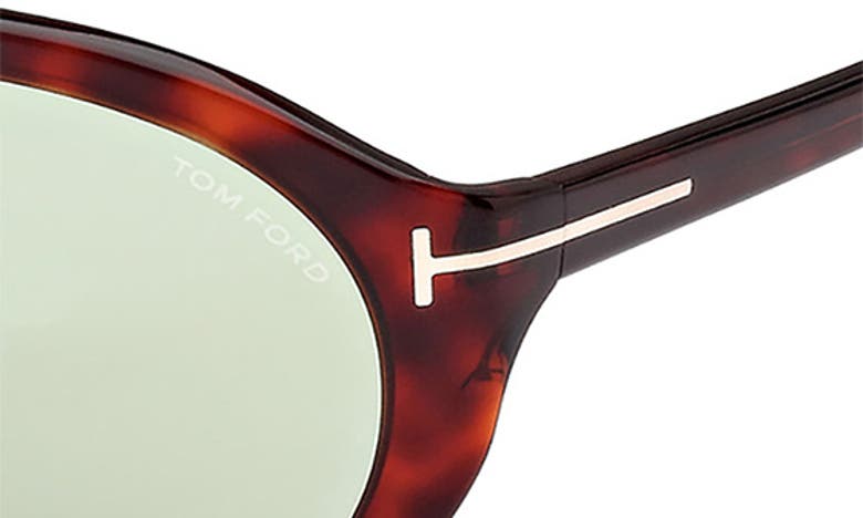 Shop Tom Ford Rex-02 57mm Aviator Sunglasses In Red Havana / Green