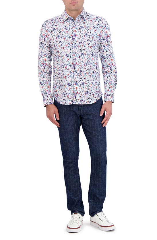 Shop Robert Graham Flamenco Knit Button-up Shirt In Blue Multi