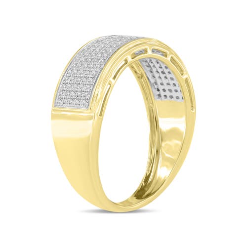 Shop Luvmyjewelry Quintus Unisex Diamond Band Ring In 10k Yellow Gold