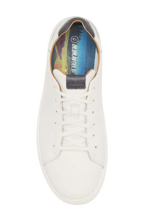 Shop Olukai Wai'alae Waterproof Leather Golf Shoe In White/white