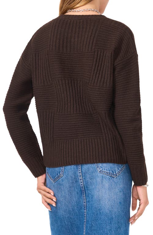 Shop 1.state Check Pattern Crewneck Sweater In Chocolate