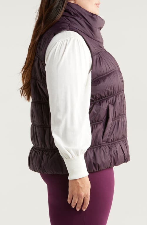 Shop Eileen Fisher Ruched High Collar Vest In Violet