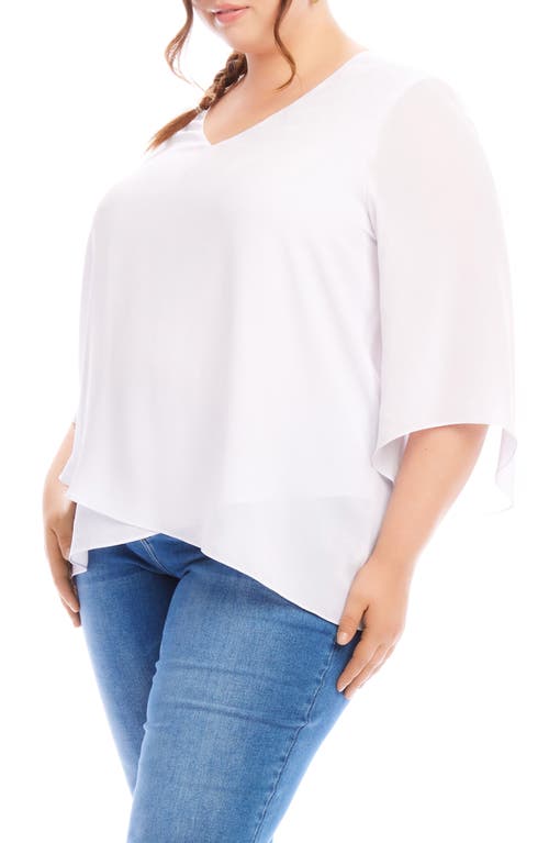 Karen Kane Asymmetric Blouse In Off White