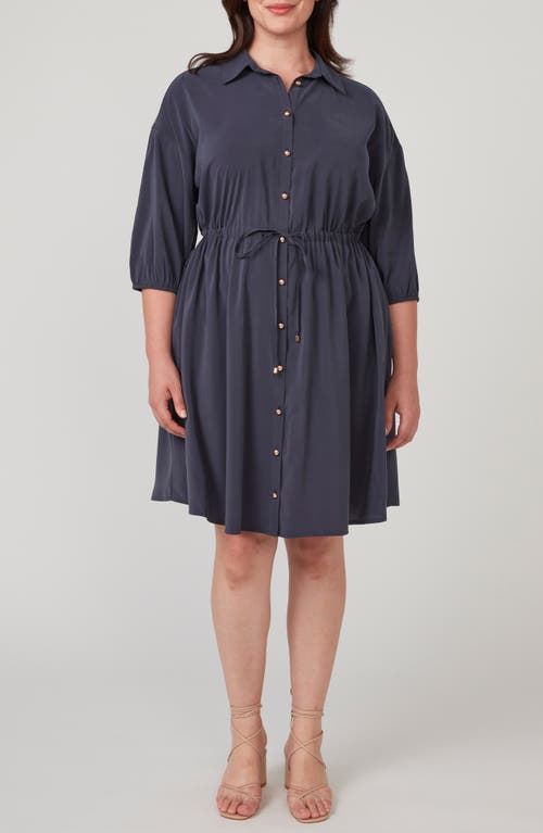 Estelle Zale Shirtdress In Navy