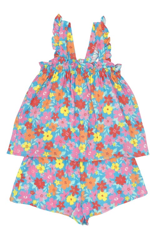 Feather 4 Arrow Kids' Floral Cotton Gauze Camisole & Shorts Set Blue Grotto at Nordstrom,