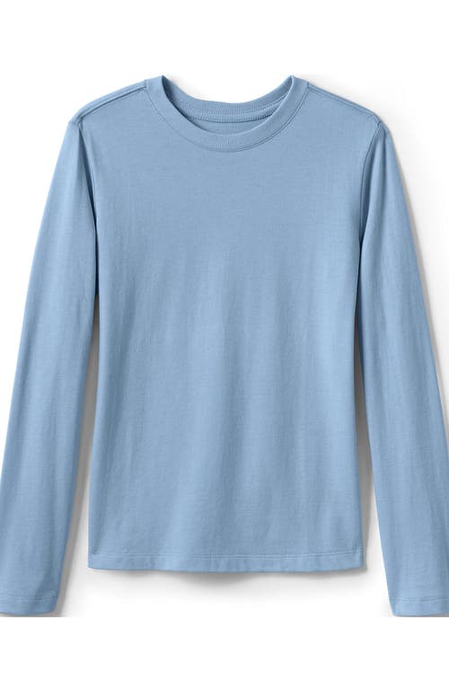 Shop Lands' End School Uniform Girls Long Sleeve Essential T-shirt In Chambray Blue