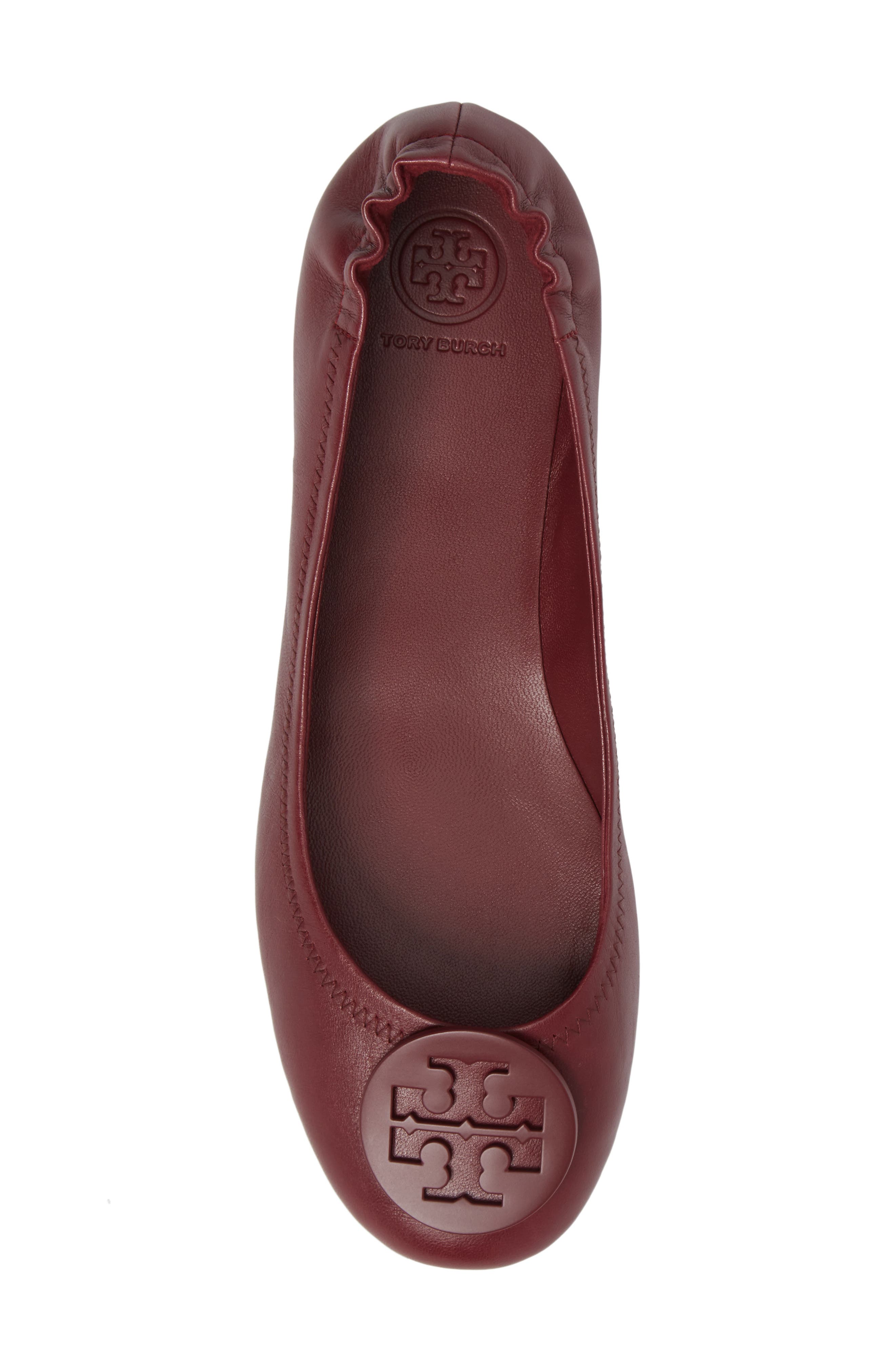 tory burch minnie travel ballet flat light oak