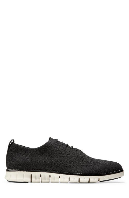 Shop Cole Haan Zerogrand Stitchlite Wing Oxford In Black Wool/ivory