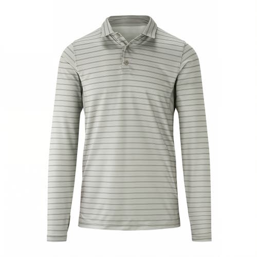 Shop Uv Skinz Long Sleeve Performance Polo In Stone Eagle Stripe