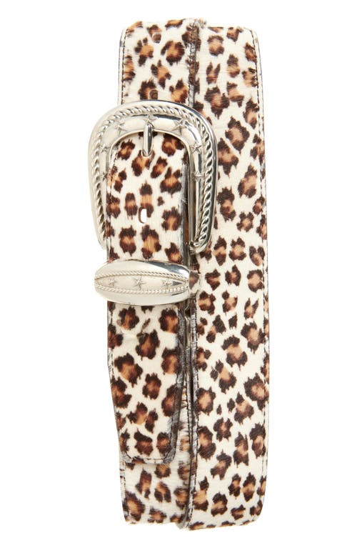 TAKAHIROMIYASHITA TheSoloist. Multiplex Genuine Calf Hair Belt in White Leopard X Brown Zebra 