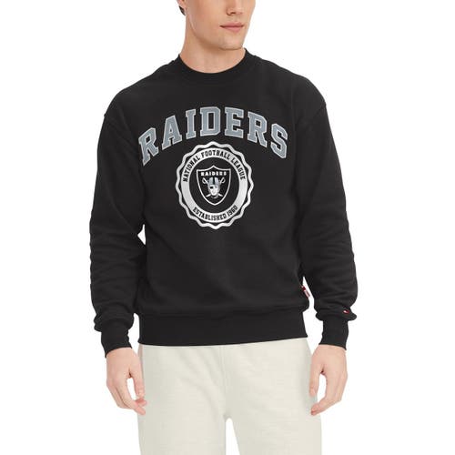 Men's Tommy Hilfiger Black Las Vegas Raiders Ronald Crew Sweatshirt