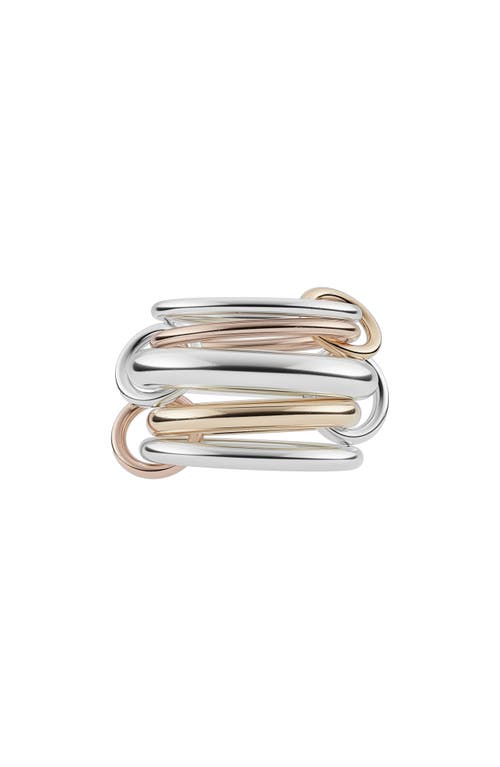 Spinelli Kilcollin Leo MX Mixed Metal Stack Ring in Silver/Yellow Gold/Rose Gold