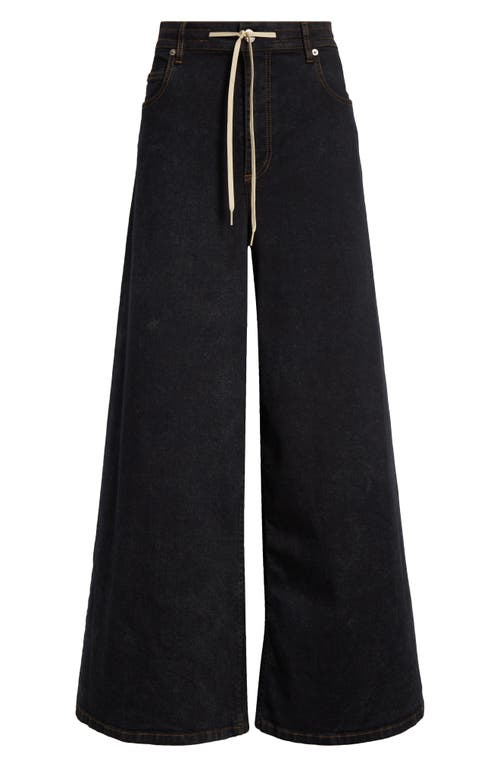 Marni Wide Leg Drawstring Jeans In Black