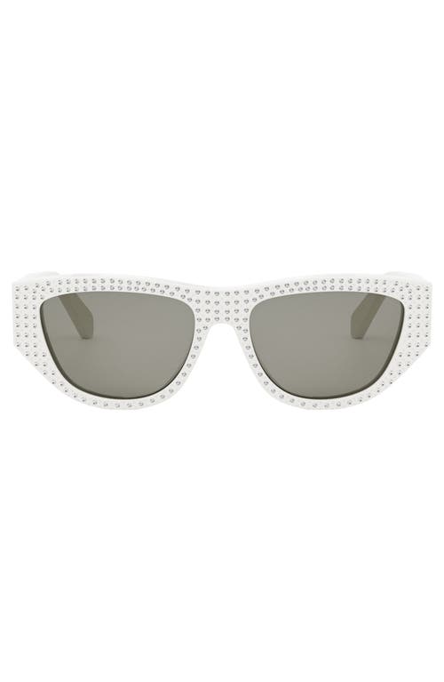 Celine Animation 55mm Gradient Cat Eye Sunglasses In White