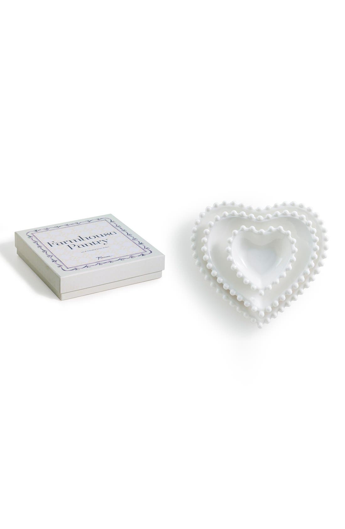 Rosanna Farmhouse Pantry Nesting Porcelain Heart Trays Set Of 3