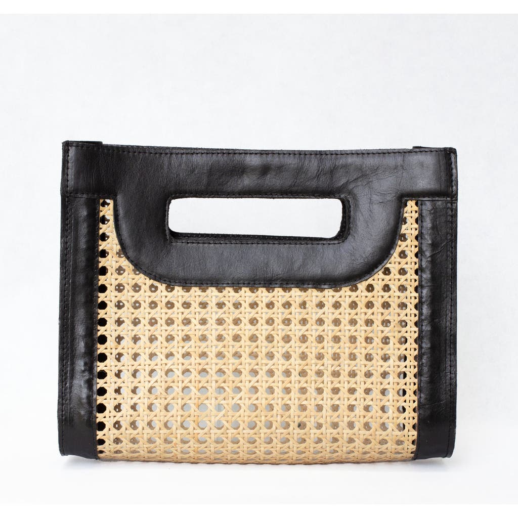 Jelavu Women's Venice Medium Cane Leather Clutch - Black In Black