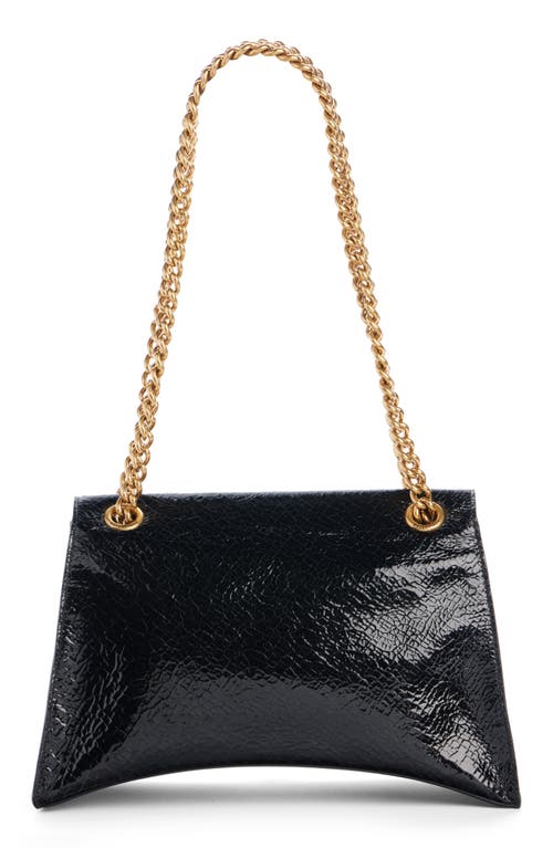 Shop Balenciaga Crush Leather Shoulder Bag In Black