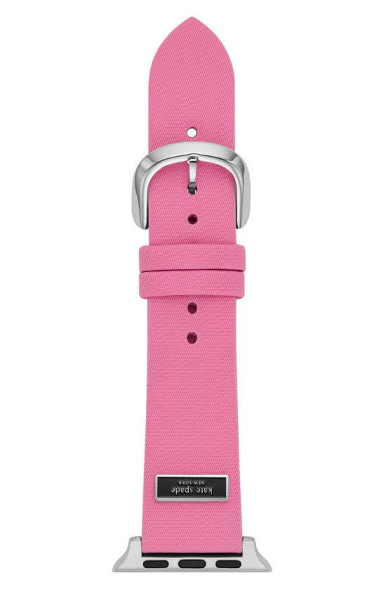 Shop Kate Spade Nylon 20mm Apple Watch® Watchband In Pink