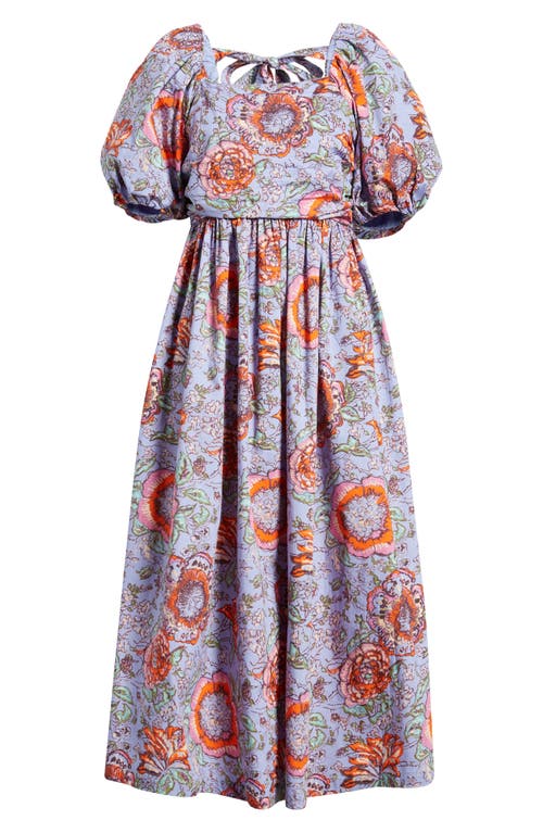 Shop Cleobella Darlene Floral Organic Cotton Poplin Midi Dress In Manika Print